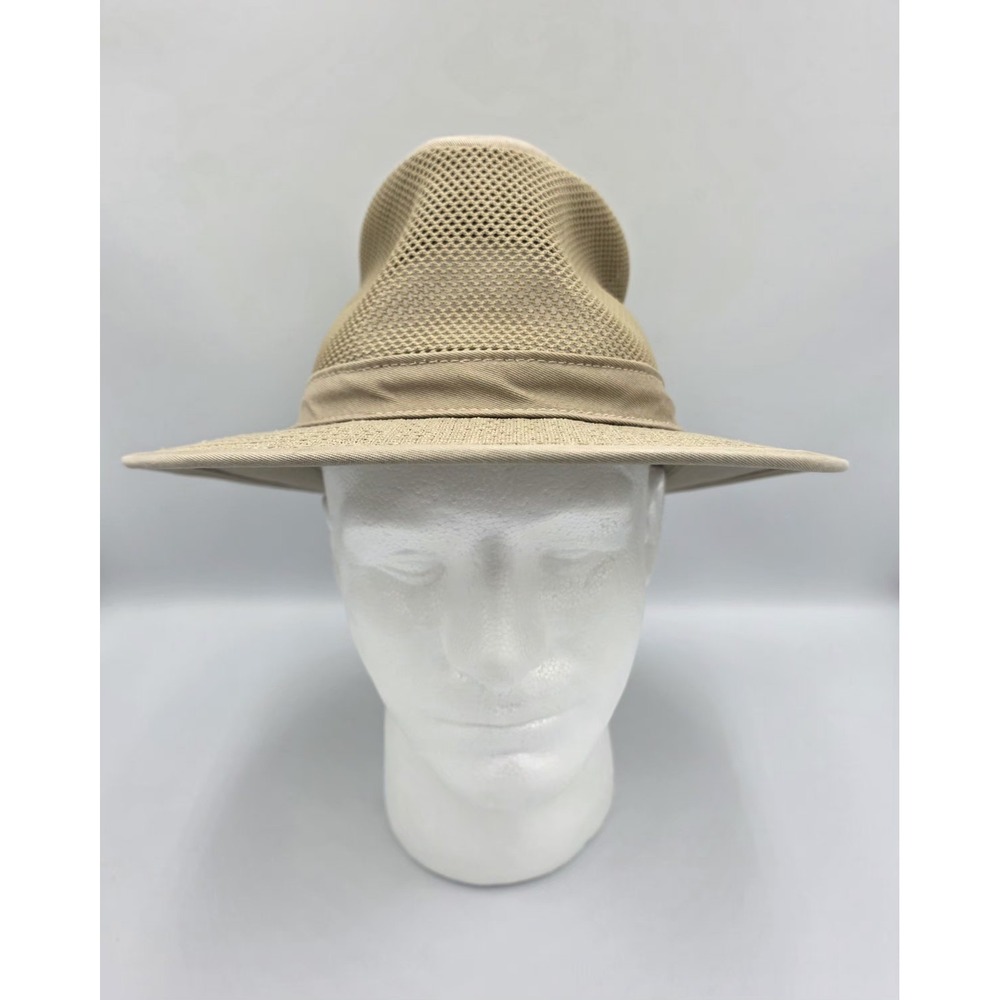 Henschel Hat Co Mens Large Khaki Vented Mesh Safari‎ Breezer Wide Brim USA